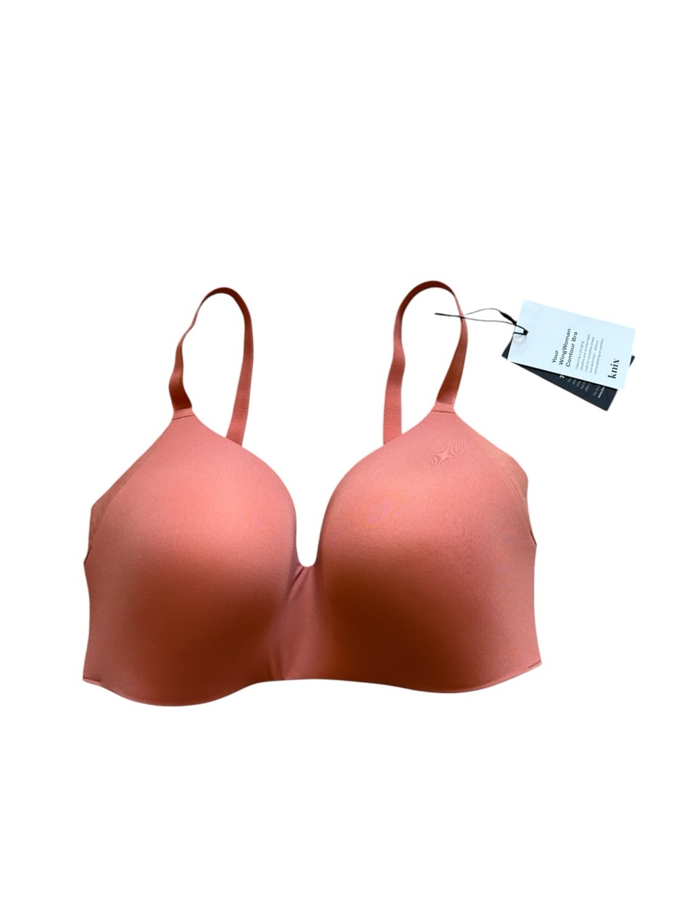 NWT KNIX Wing Woman Contour Bra Bronze pink orange 6/ 34DD plunge t shirt